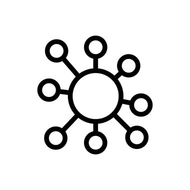 bakteri vektörü ince çizgi simgesi