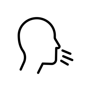 öksürük vektörü renk çizgisi simgesi