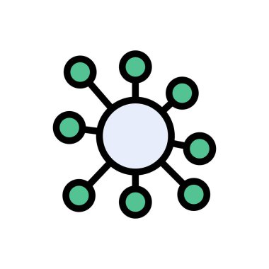 bakteri vektör renk çizgisi simgesi