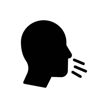 Öksürük vektörü düz simgesi