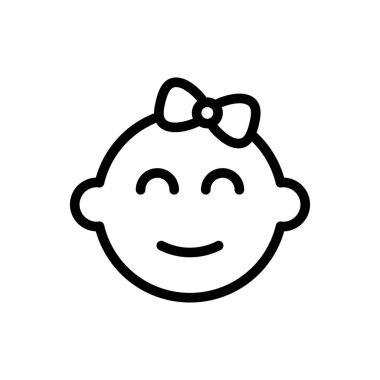 yüz vektörü ince çizgi simgesi