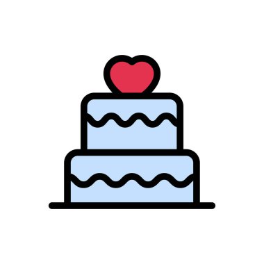 doğum günü vektörü renk çizgisi simgesi