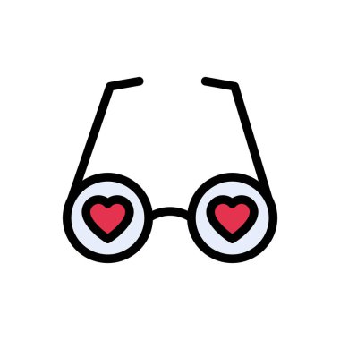 gözlük vektör renk çizgisi simgesini gizler