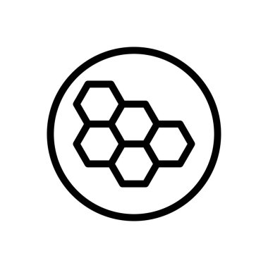 Molekül vektörü ince çizgi simgesi