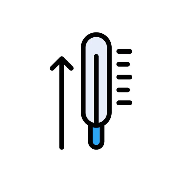 Thermometer Vektor Farbe Linie Symbol — Stockvektor