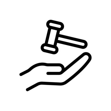 Tokmak vektörü ince çizgi simgesi