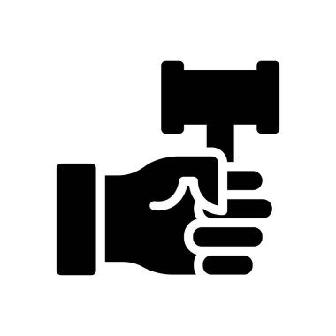 açık artırma vektör düz simgesi 