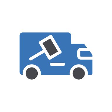 açık artırma vektör renk simgesi 