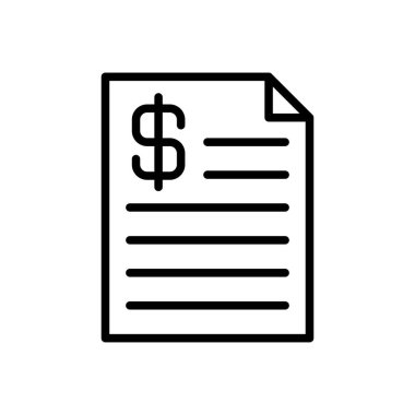 fatura vektörü ince çizgi simgesi