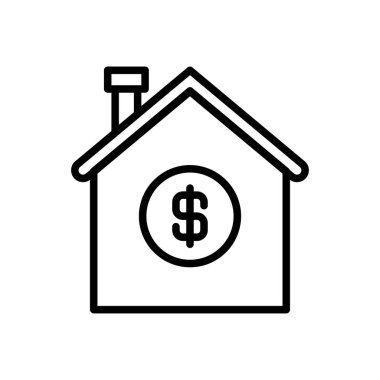 Dolar vektör ince çizgi simgesi