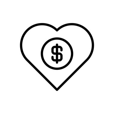 sevgi vektörü ince çizgi simgesi