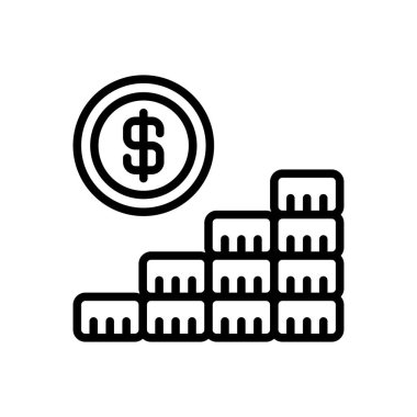 Sikkeler vektör ince çizgi simgesi 