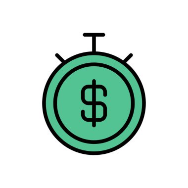 Kronometre vektör renk çizgisi simgesi 