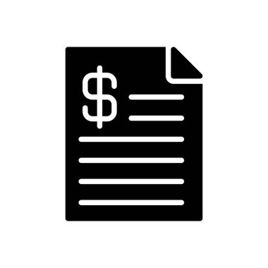 fatura vektörü glyph düz simgesi 