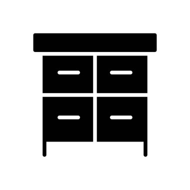  iç vektör glyph düz simgesi 