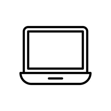 dizüstü bilgisayar vektörü ince çizgi simgesi 