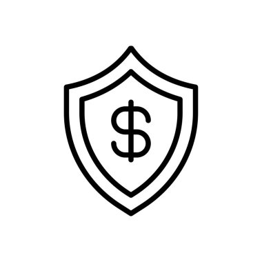 Koruma vektörü ince çizgi simgesi 