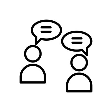 tartışma vektörü ince çizgi simgesi 