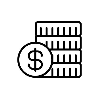 Sikkeler vektör ince çizgi simgesi