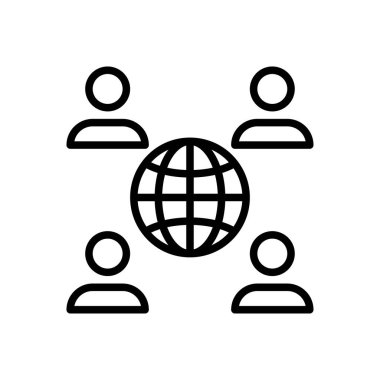 bağlantı vektörü ince çizgi simgesi