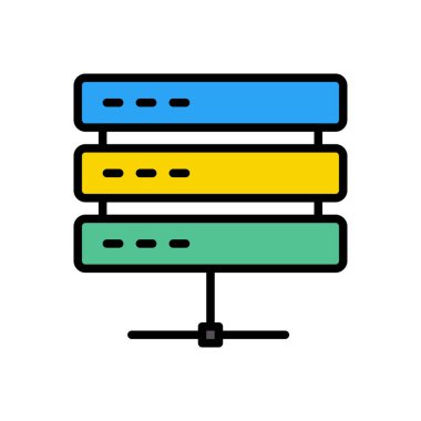 veritabanı vektör renk çizgisi simgesi