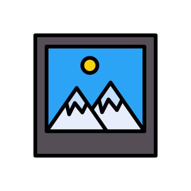 fotoğraf vektörü renk çizgisi simgesi