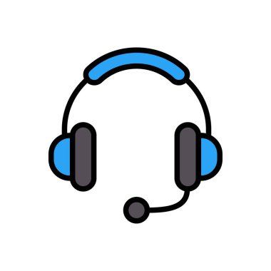 kulaklık vektör renk çizgisi simgesi