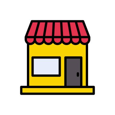 dükkan vektörü renk çizgisi simgesi