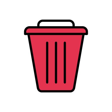 Çöp vektörü renk çizgisi simgesi