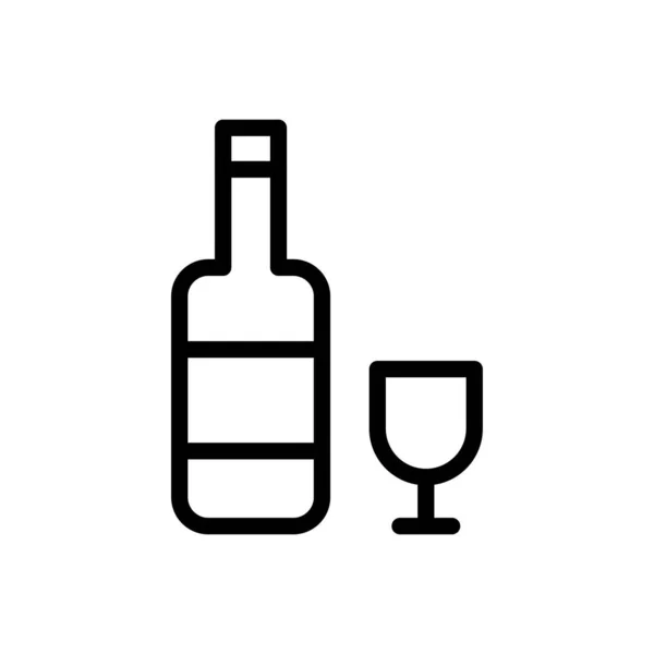 Icône Ligne Mince Vecteur Alcool — Image vectorielle