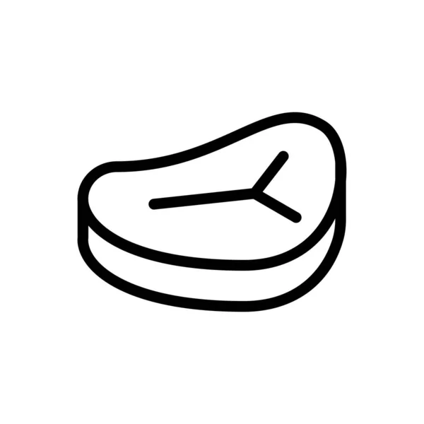 Steak Vector Dunne Lijn Pictogram — Stockvector