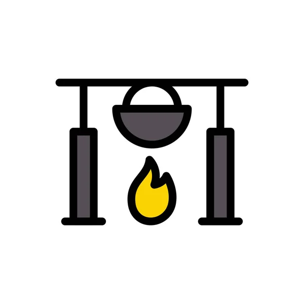 Barbecue Vector Line Color Icon — Stock Vector