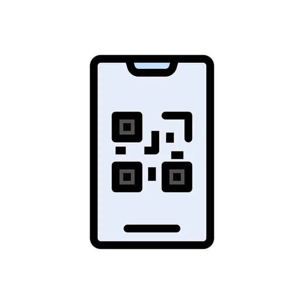 Mobiel Vector Kleur Lijn Pictogram — Stockvector