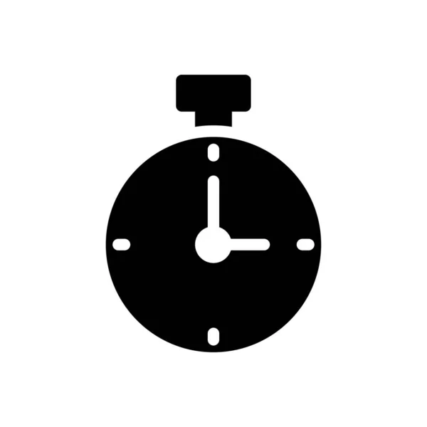 Timer Vektor Glyphen Flaches Symbol — Stockvektor