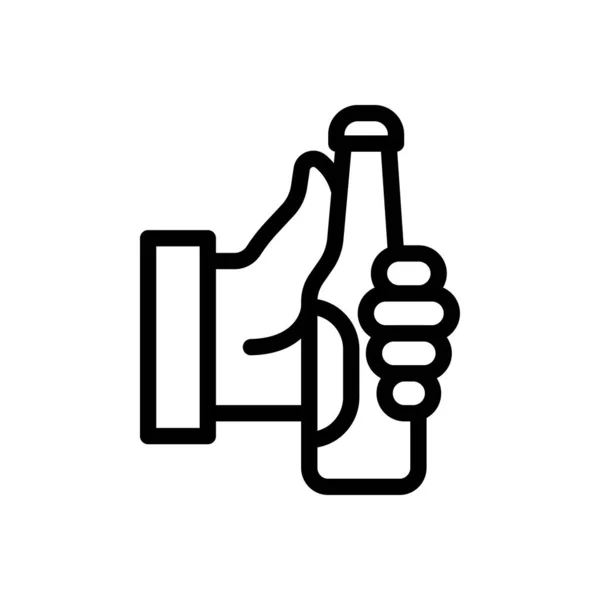 Bottle Vector Thin Line Icon — Stock Vector