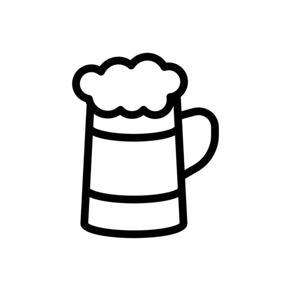 Beer Vector Thin Line Icon — Stock Vector