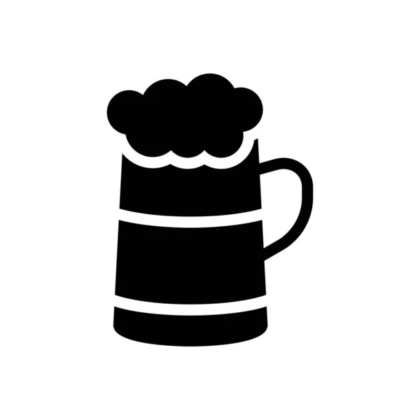 Bier Vektor Glyphen Flach Symbol — Stockvektor