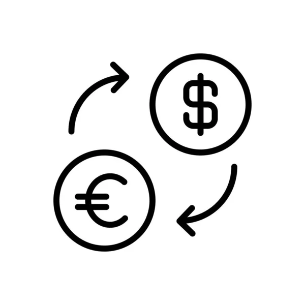 Scambio Vettore Linea Sottile Icona — Vettoriale Stock