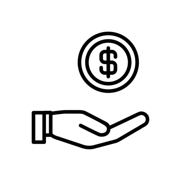 Money Vector Thin Line Icon — Stock Vector