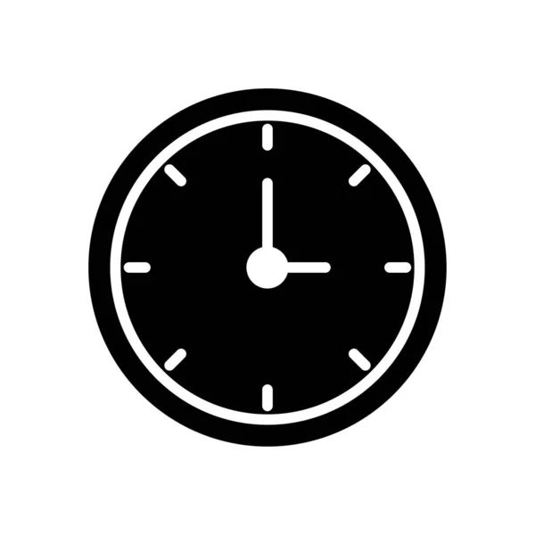 Relógio Vetor Glifo Plana Ícone —  Vetores de Stock