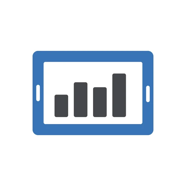 Diagramm Vektor Glyphen Farbsymbol — Stockvektor