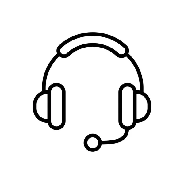 Kopfhörer Vektor Symbol Für Dünne Linie — Stockvektor