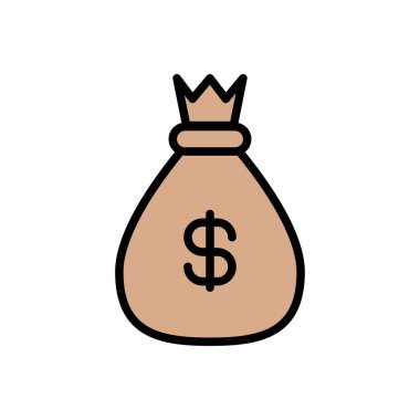 çanta vektör renk çizgisi simgesi