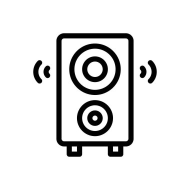 woofer vektör ince çizgi simgesi 