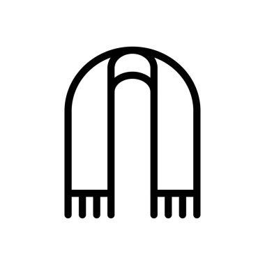 yün vektör ince çizgi simgesi 