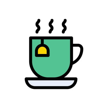 kahve vektörü renk çizgisi simgesi 