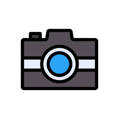 kamera vektörü renk çizgisi simgesi 