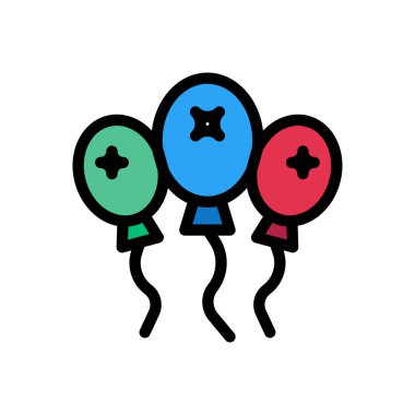 balon vektör renk çizgisi simgesi 