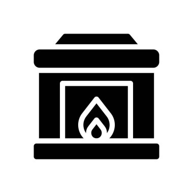 şömine vektör düz simge 