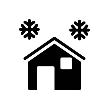 ev vektörü glyph düz simgesi 